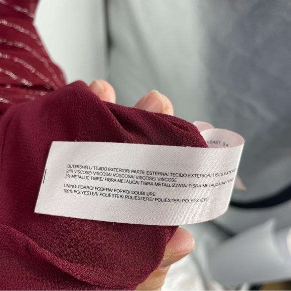 Anthropologie Intropia Ruffled Tunic Mini Dress Burgundy Red wine Sz 36 US 0 - Picture 6 of 8